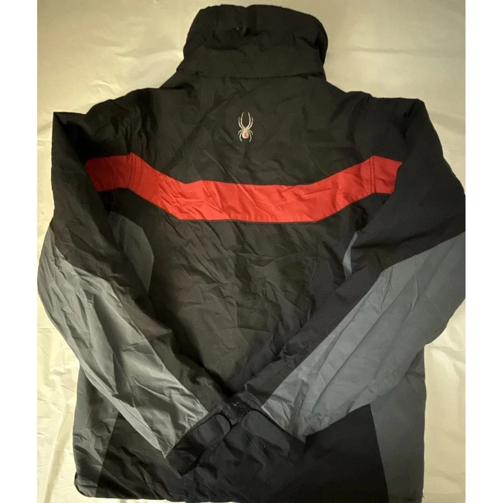 SPYDER Xscap Ski Jacket Mens M Black/Red Snowboard Shell Only No Hood READ